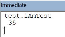 نتیجه اجرای روال iAmTest در پنجره آنی