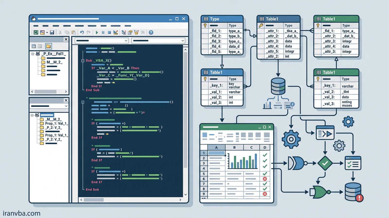 Illustration representing Access SQL data types in Access SQL and VBA