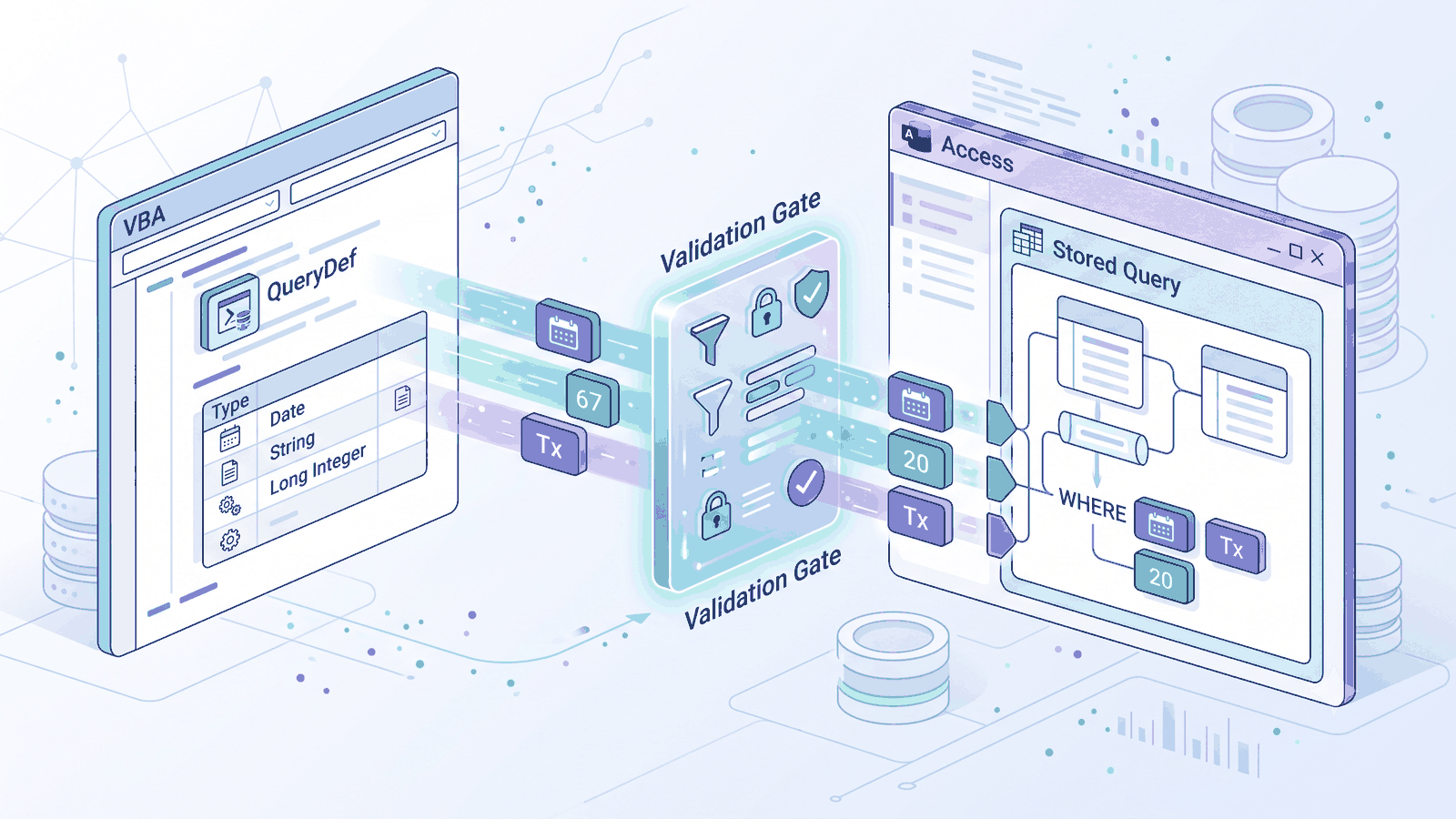 Conceptual illustration for parameter queries in Access SQL in Microsoft Access