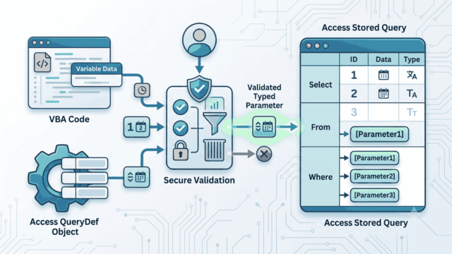 تصویر مفهومی کوئری پارامتری در SQL اکسس در Microsoft Access